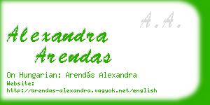 alexandra arendas business card