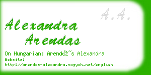 alexandra arendas business card